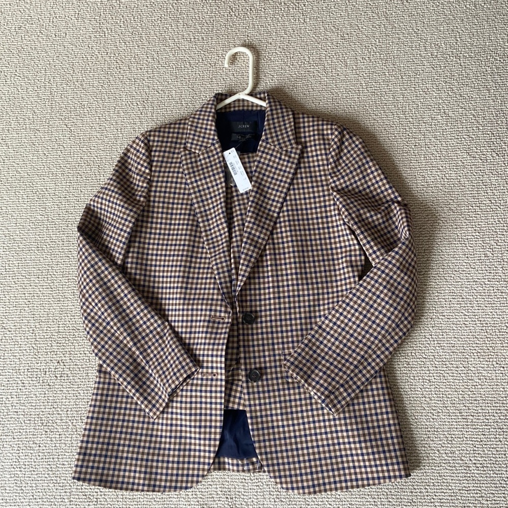 Checkered J Crew Suit - Size 4 NWT